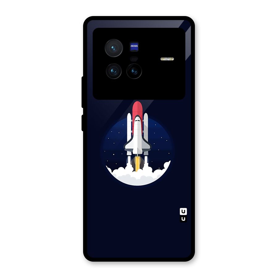 Space Rocket Minimal Glass Back Case for Vivo X80