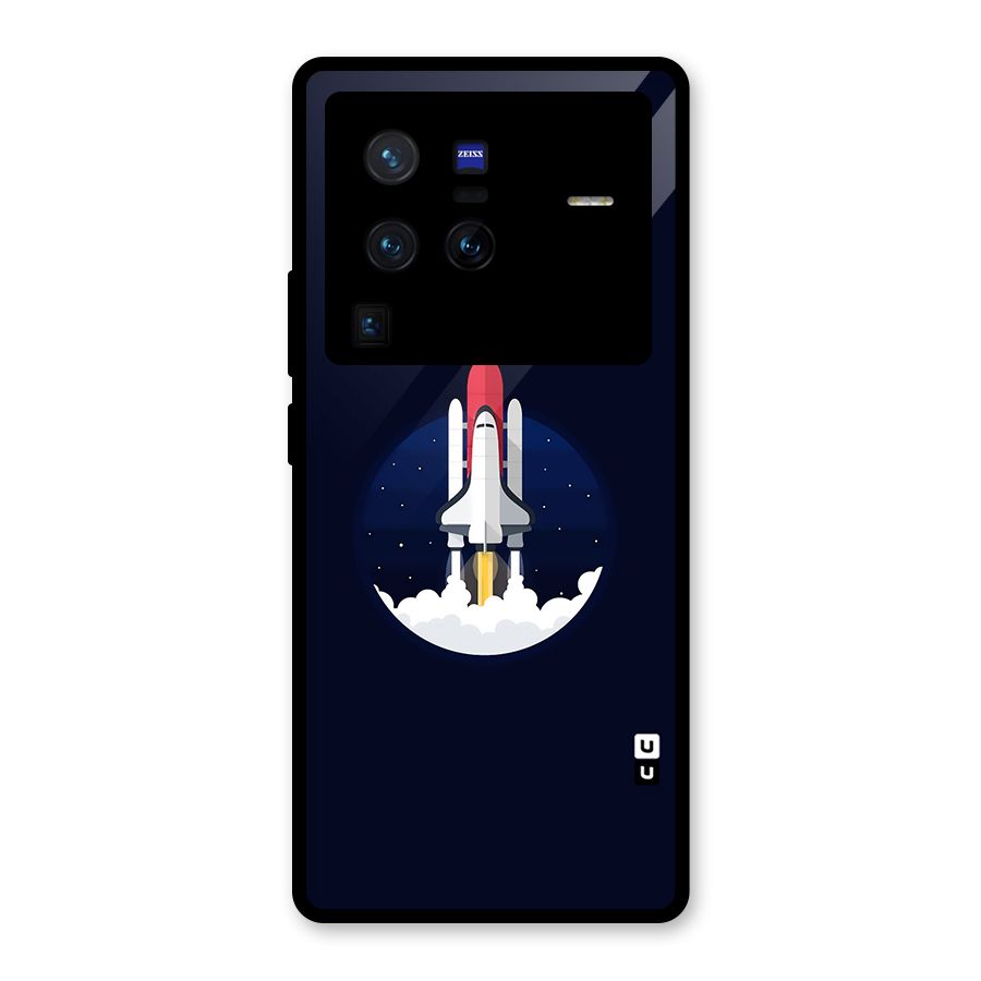 Space Rocket Minimal Glass Back Case for Vivo X80 Pro
