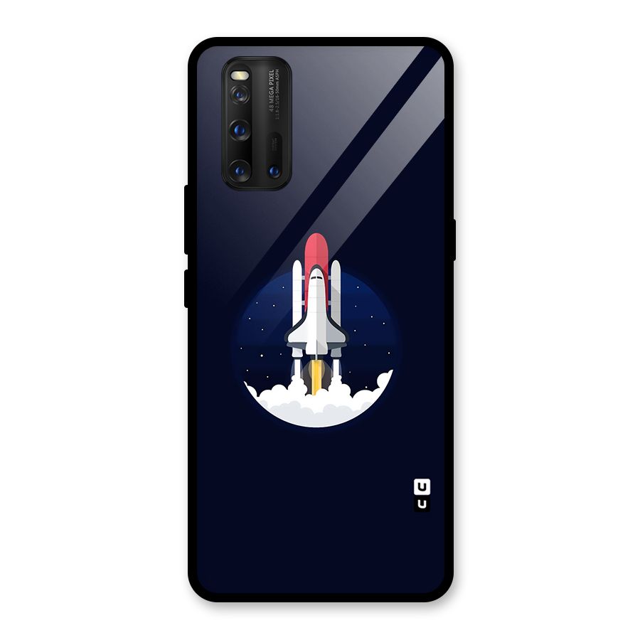 Space Rocket Minimal Glass Back Case for Vivo iQOO 3