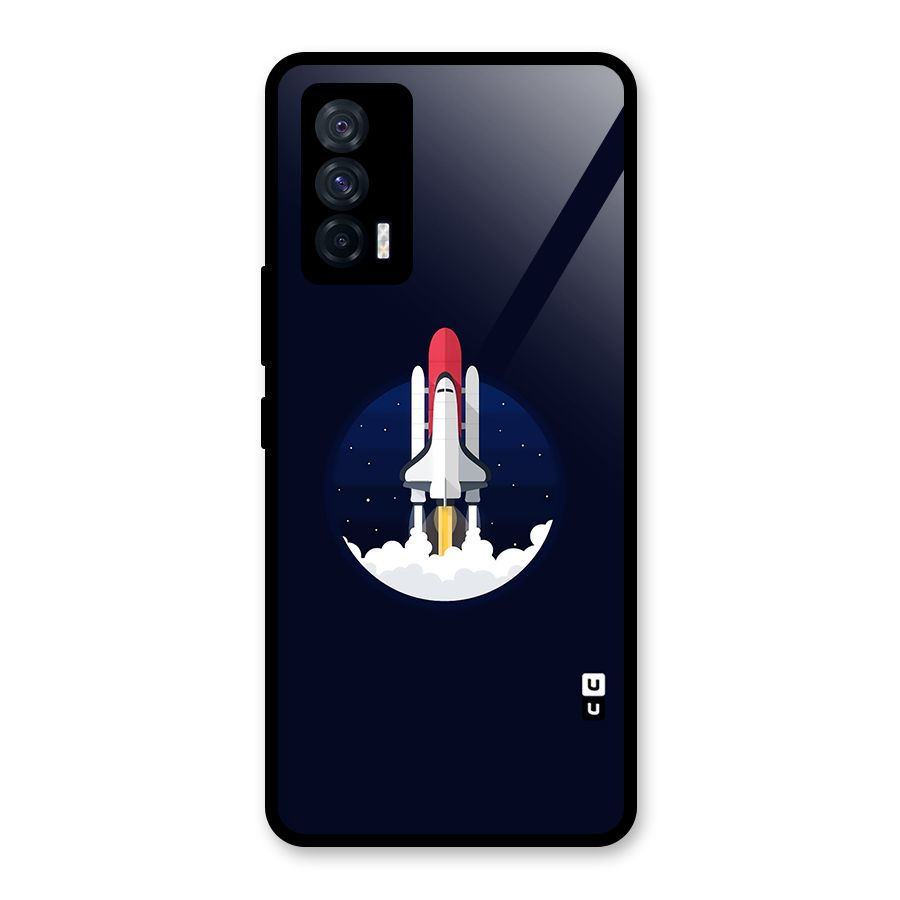 Space Rocket Minimal Glass Back Case for Vivo iQOO 7 5G