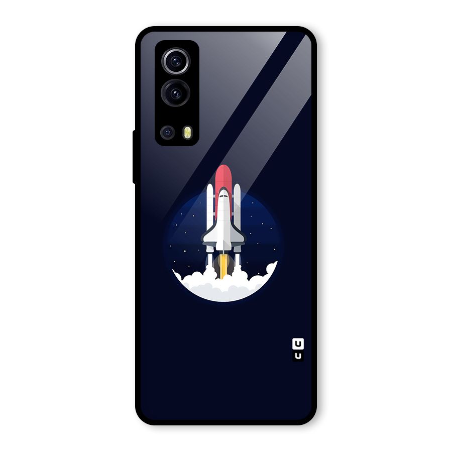 Space Rocket Minimal Glass Back Case for Vivo iQOO Z3