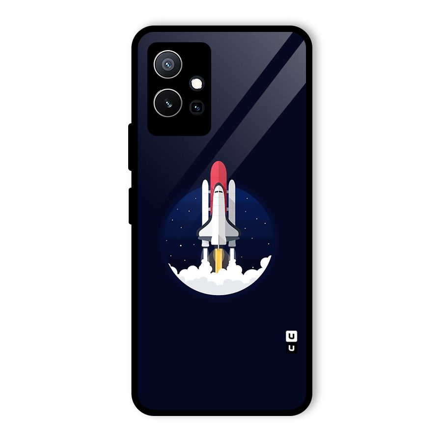 Space Rocket Minimal Glass Back Case for Vivo iQOO Z6