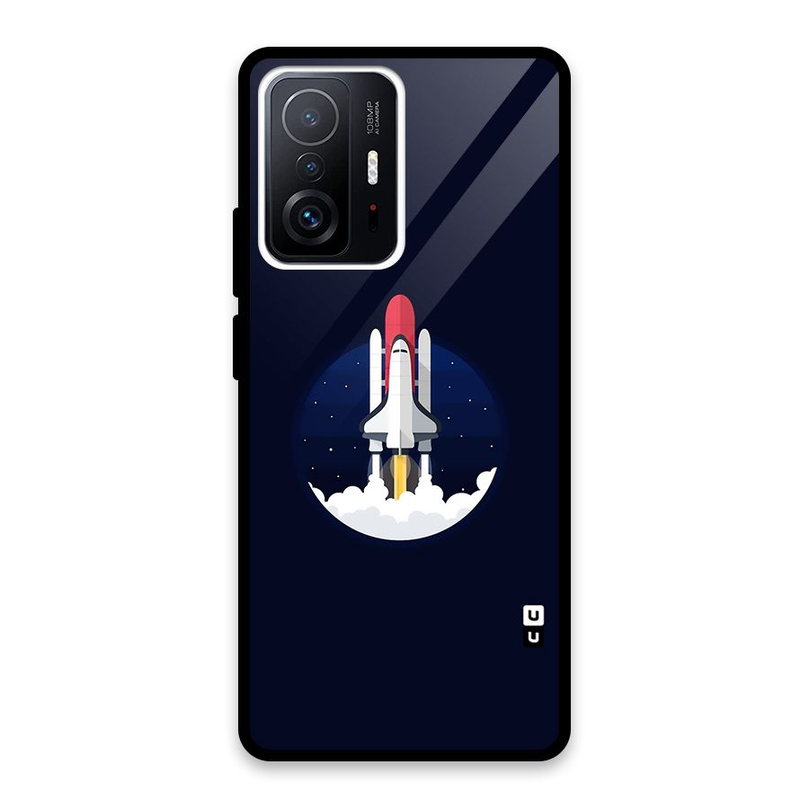 Space Rocket Minimal Glass Back Case for Xiaomi 11T Pro