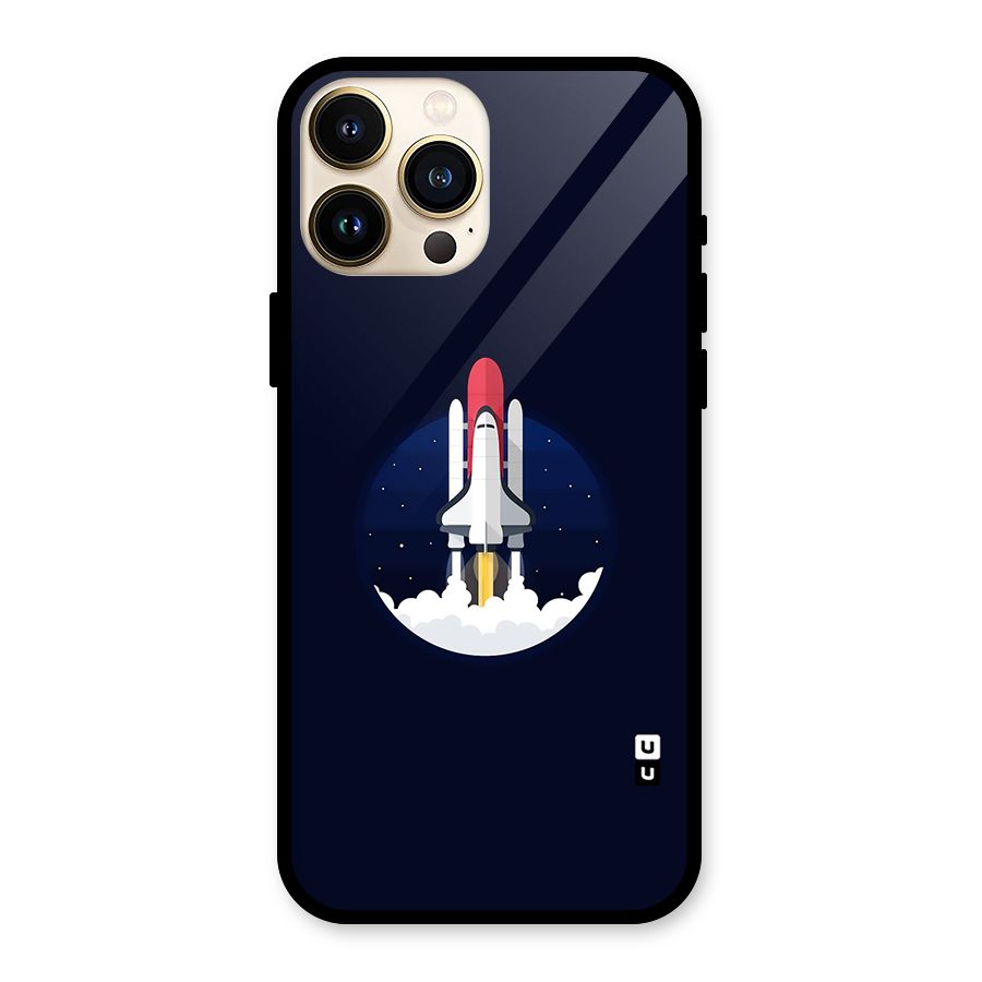 Space Rocket Minimal Glass Back Case for iPhone 13 Pro Max