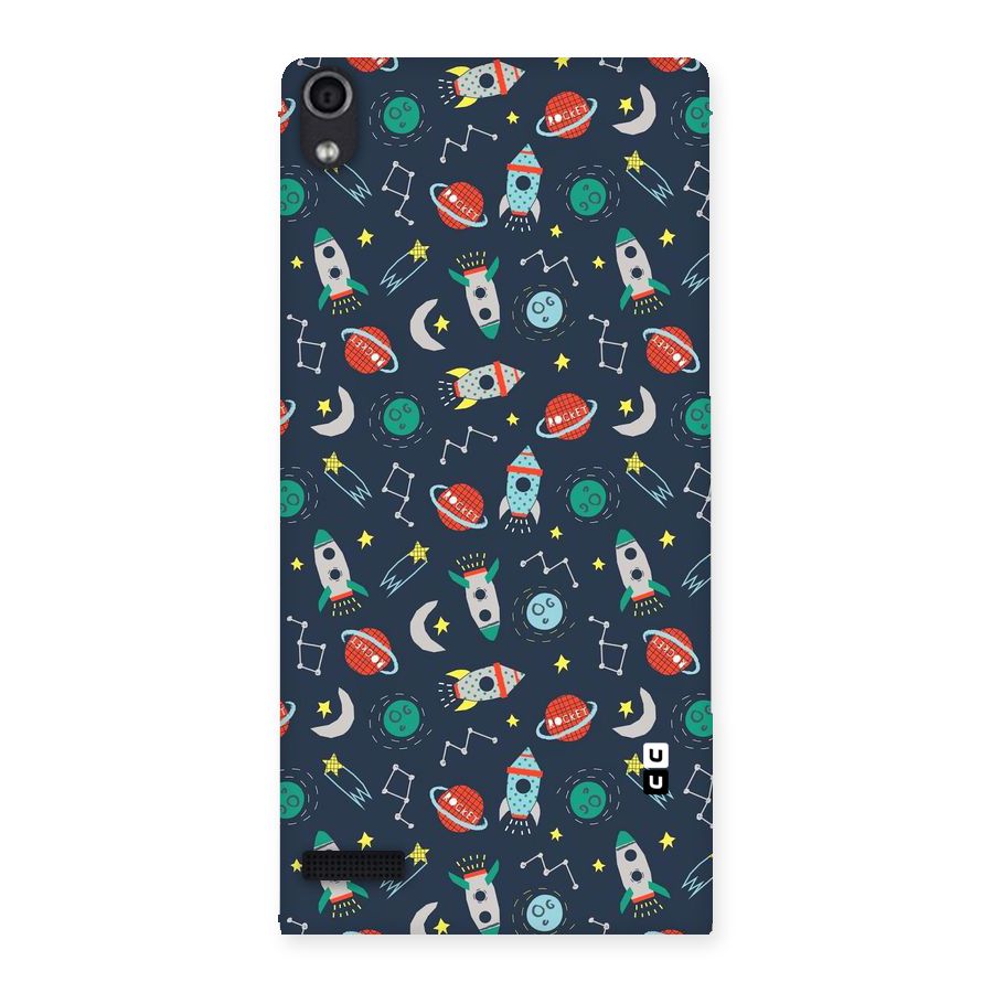 Space Rocket Pattern Back Case for Ascend P6