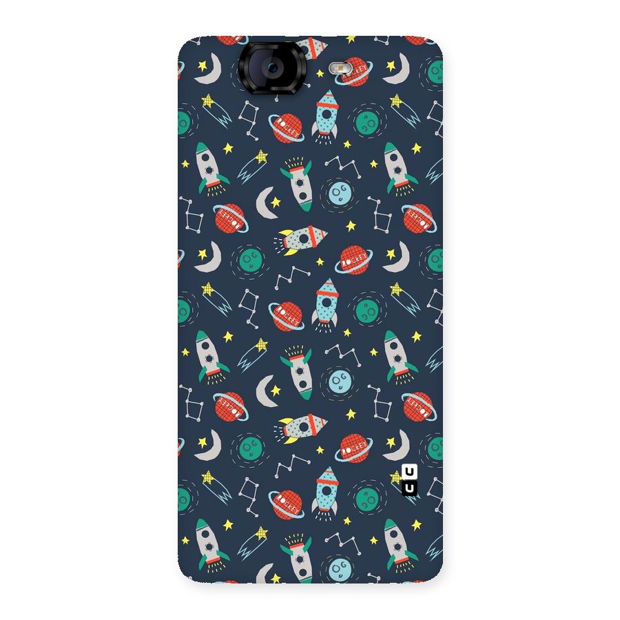 Space Rocket Pattern Back Case for Canvas Knight A350