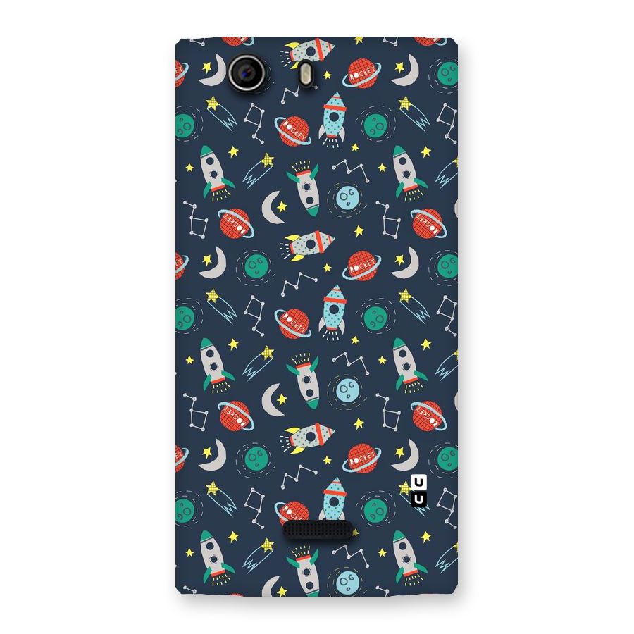Space Rocket Pattern Back Case for Canvas Nitro 2 E311