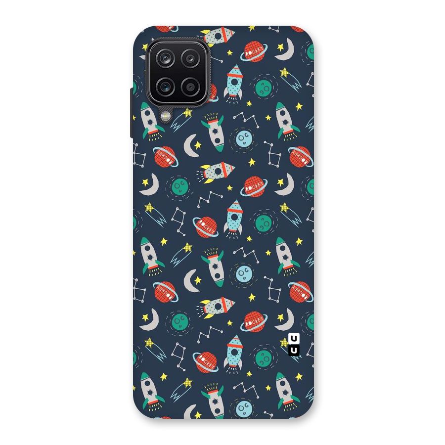 Space Rocket Pattern Back Case for Galaxy A12