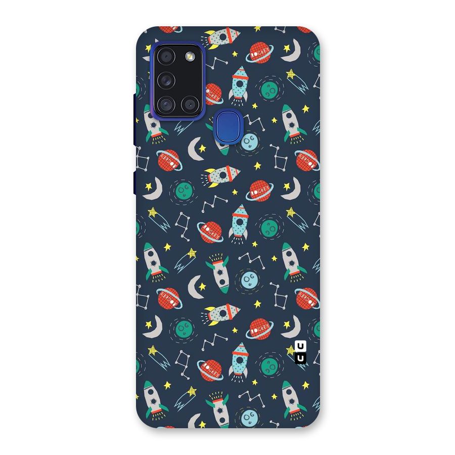 Space Rocket Pattern Back Case for Galaxy A21s