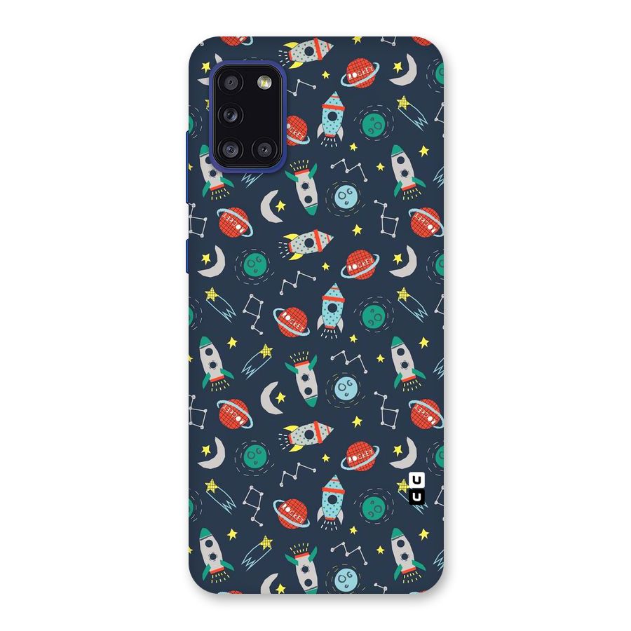 Space Rocket Pattern Back Case for Galaxy A31