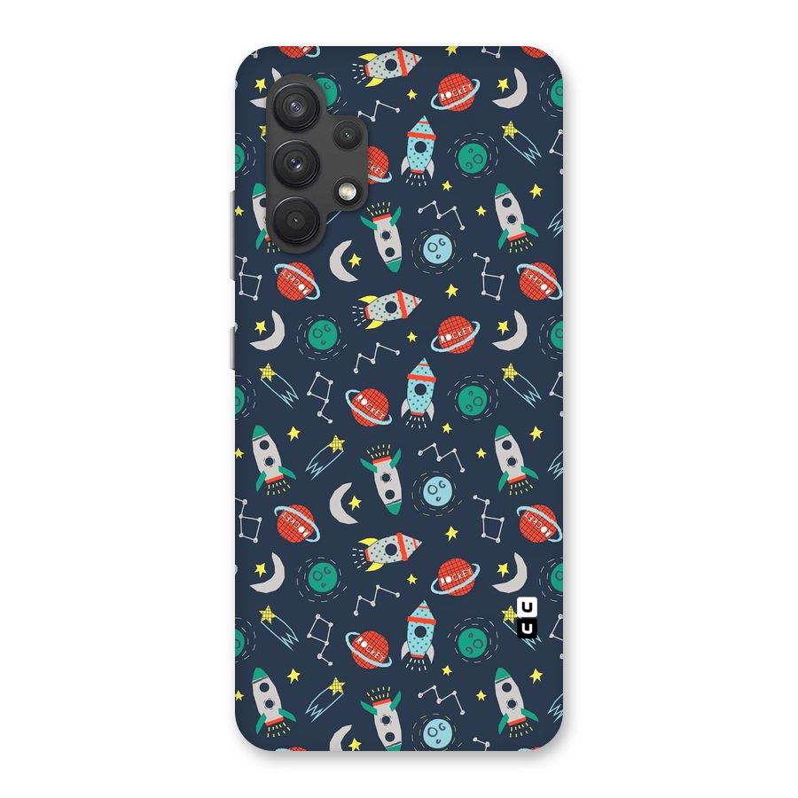 Space Rocket Pattern Back Case for Galaxy A32