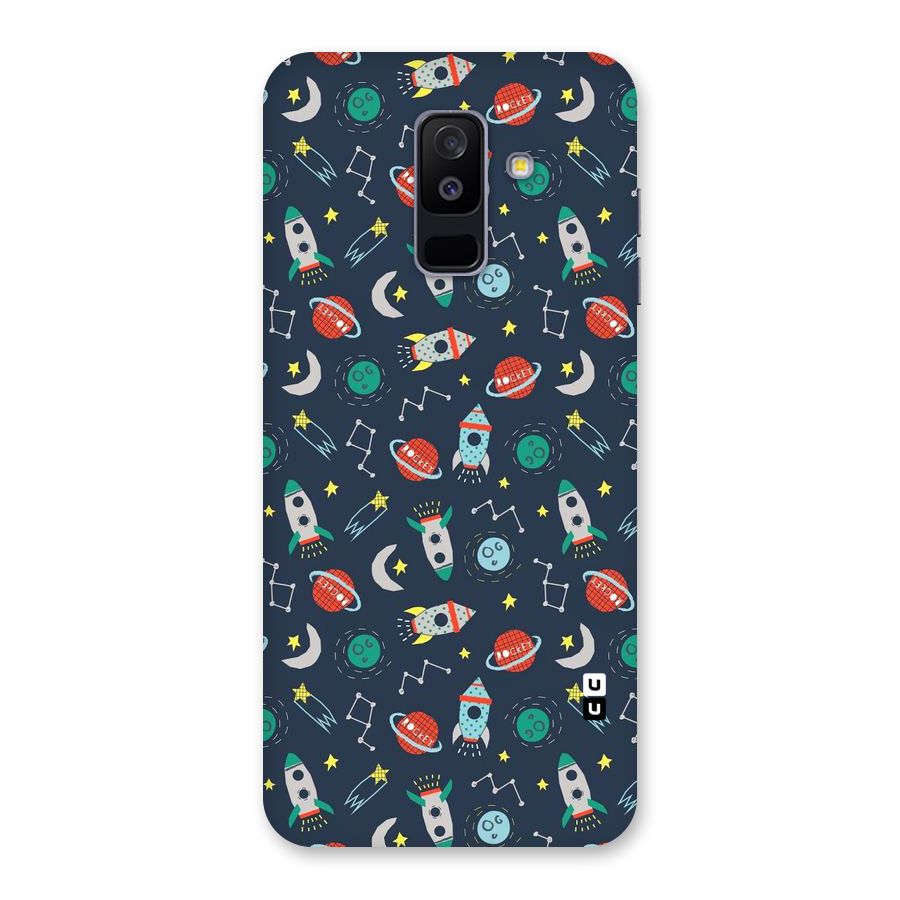 Space Rocket Pattern Back Case for Galaxy A6 Plus