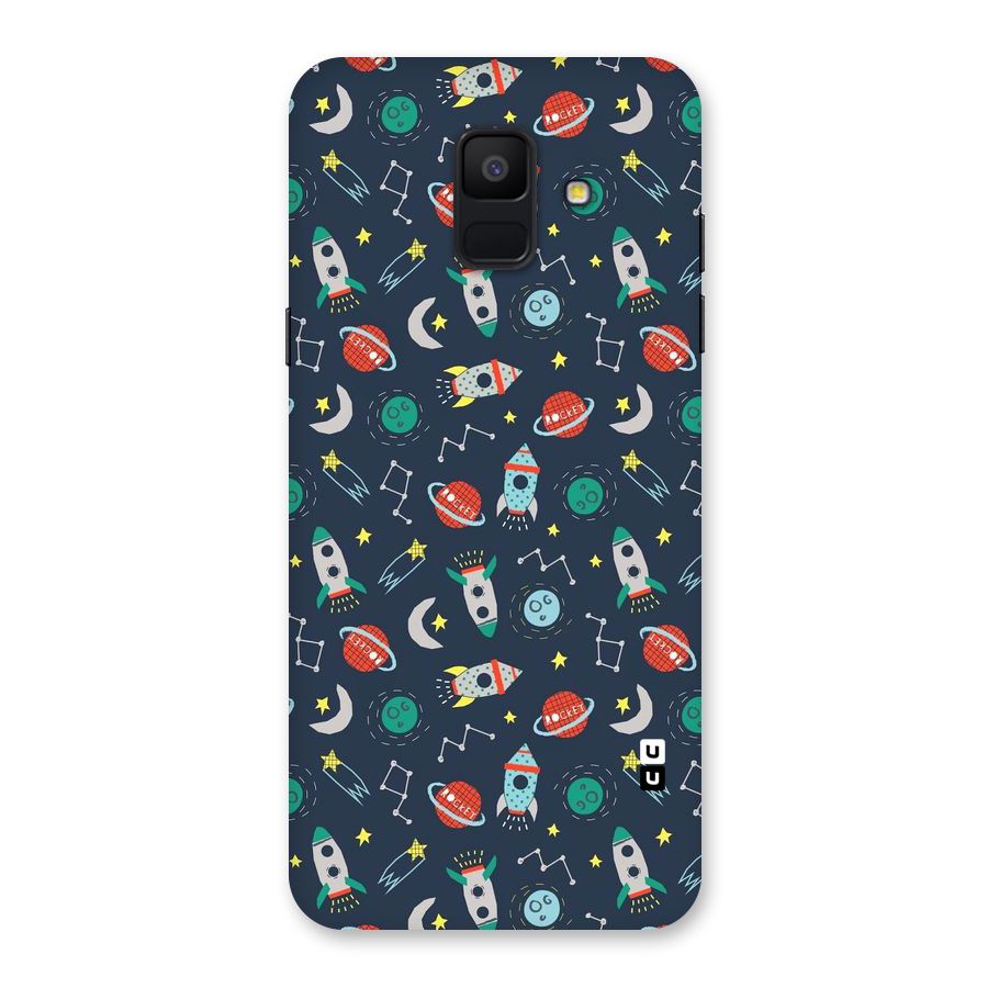 Space Rocket Pattern Back Case for Galaxy A6 (2018)