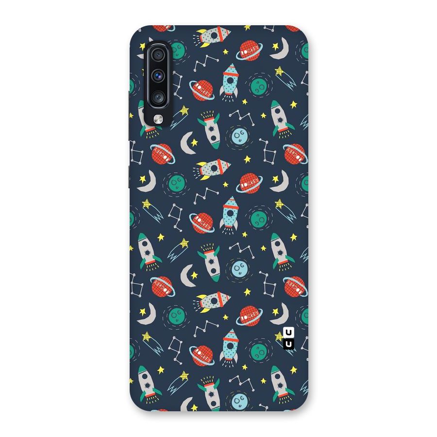 Space Rocket Pattern Back Case for Galaxy A70