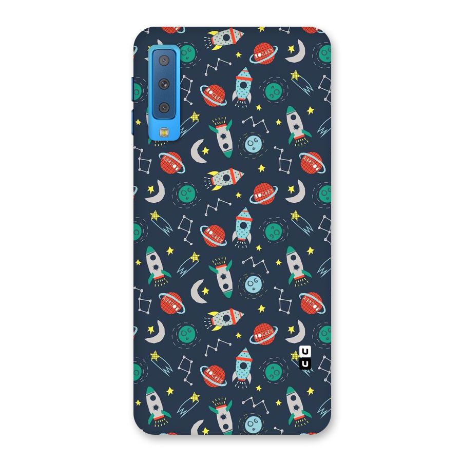 Space Rocket Pattern Back Case for Galaxy A7 (2018)