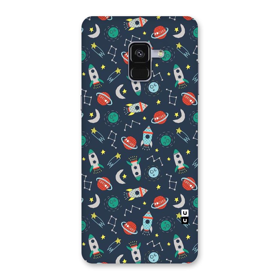 Space Rocket Pattern Back Case for Galaxy A8 Plus