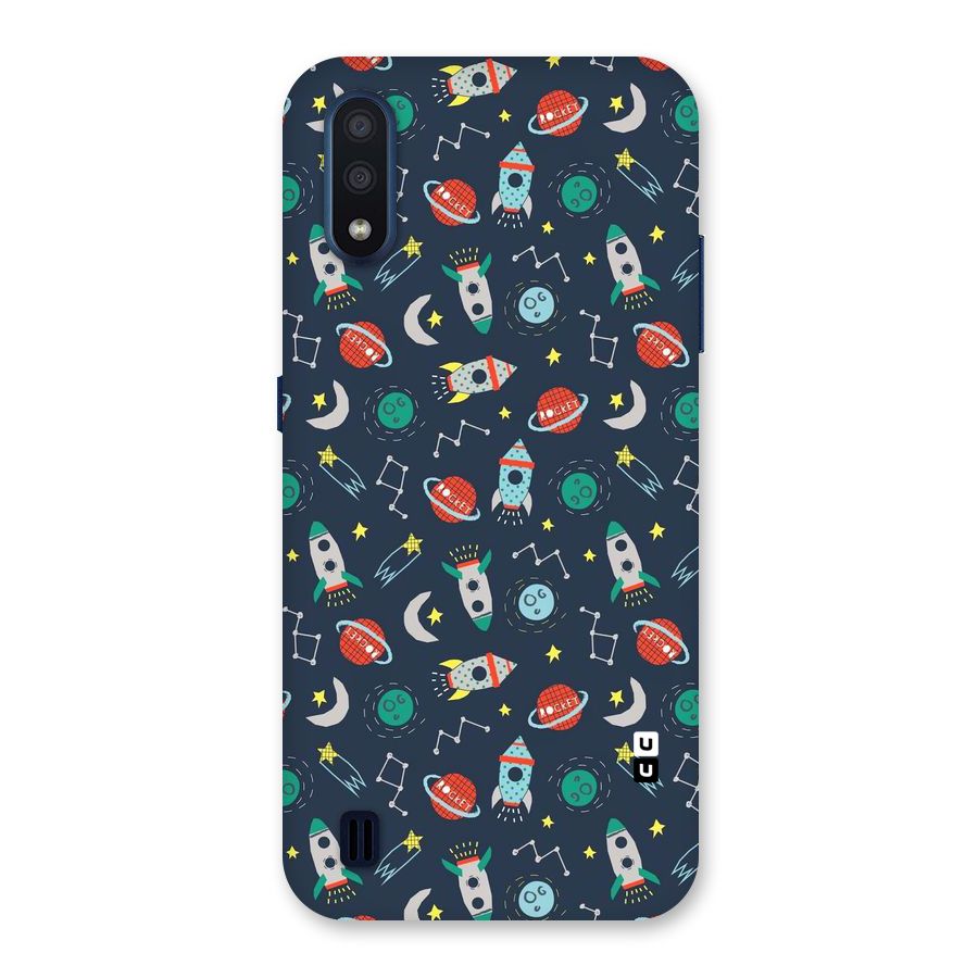 Space Rocket Pattern Back Case for Galaxy M01