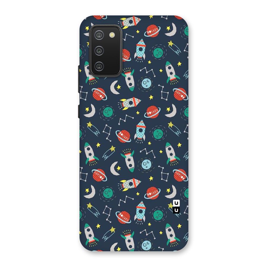 Space Rocket Pattern Back Case for Galaxy M02s