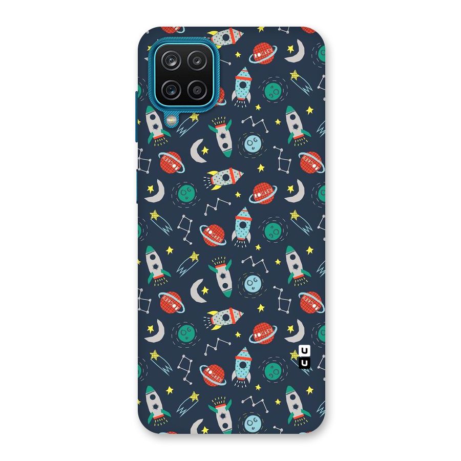 Space Rocket Pattern Back Case for Galaxy M12