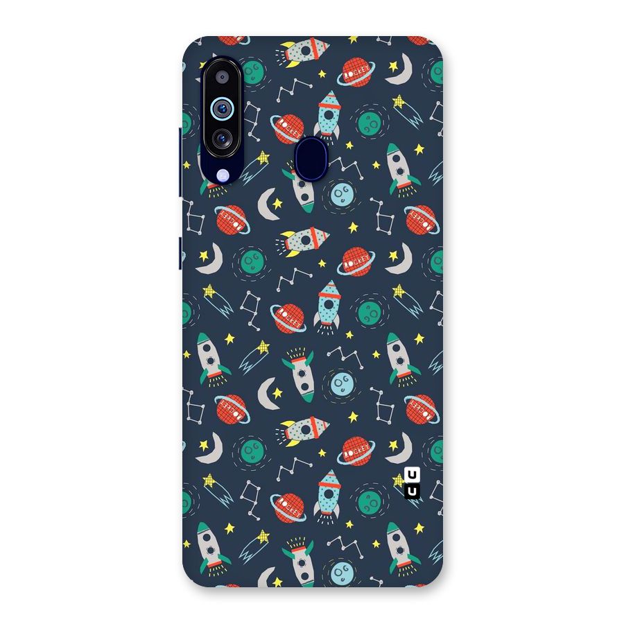 Space Rocket Pattern Back Case for Galaxy M40
