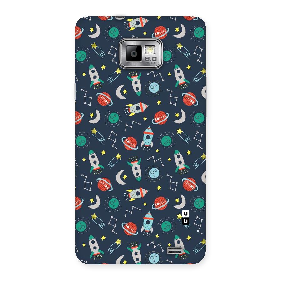Space Rocket Pattern Back Case for Galaxy S2