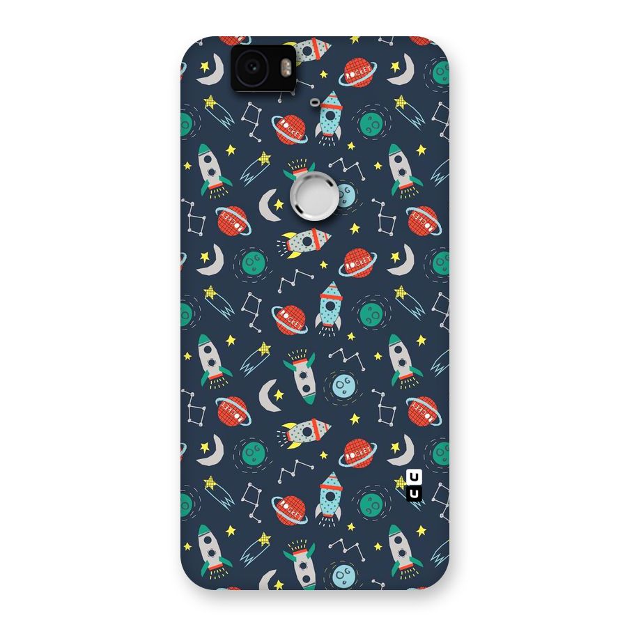 Space Rocket Pattern Back Case for Google Nexus-6P