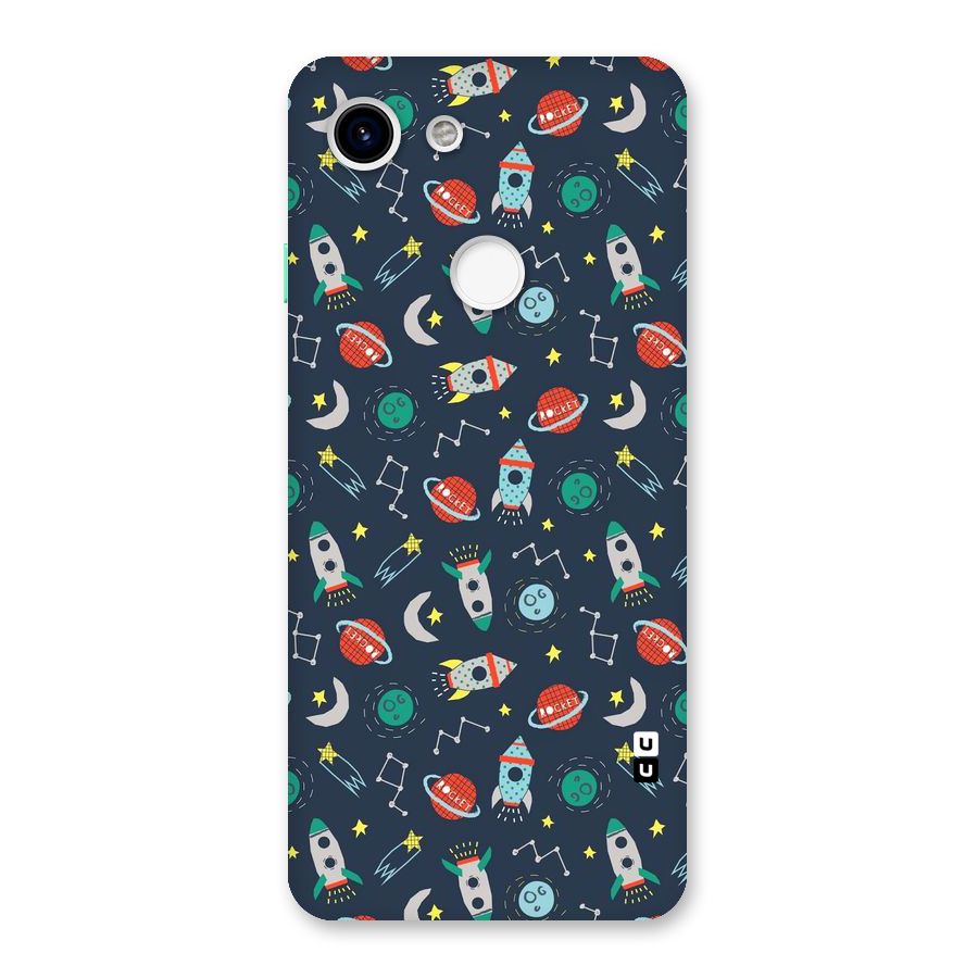 Space Rocket Pattern Back Case for Google Pixel 3