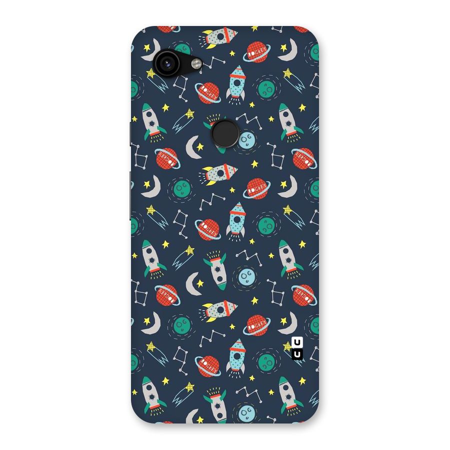 Space Rocket Pattern Back Case for Google Pixel 3a XL