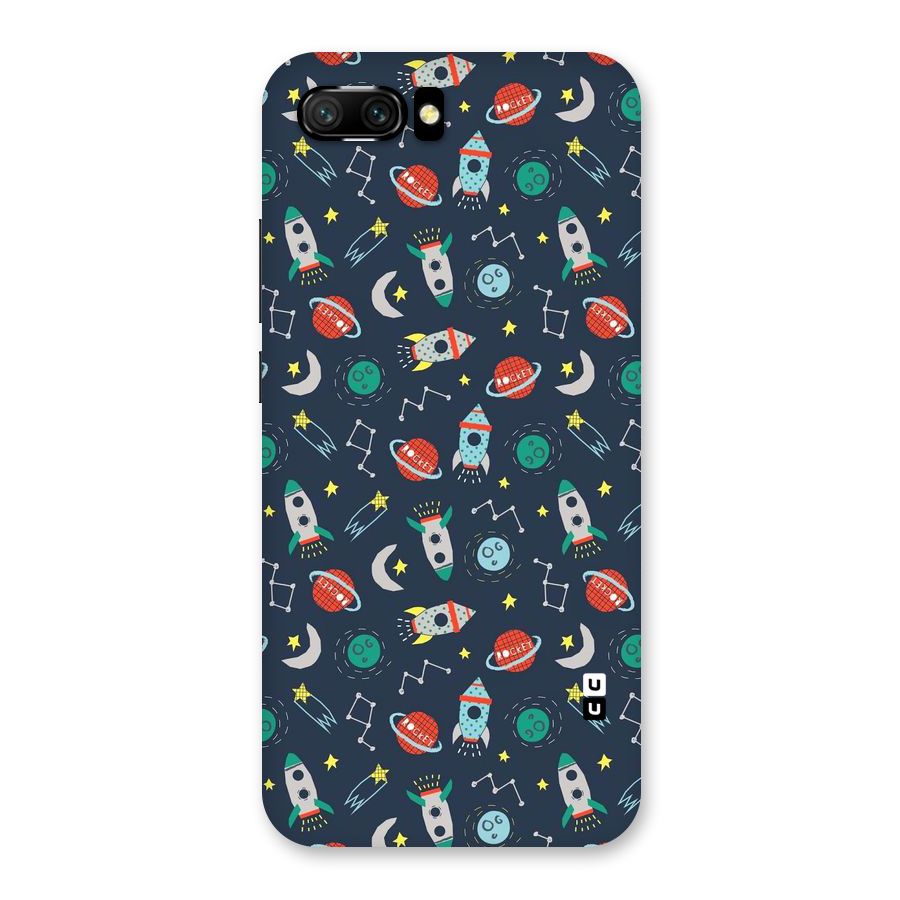 Space Rocket Pattern Back Case for Honor 10
