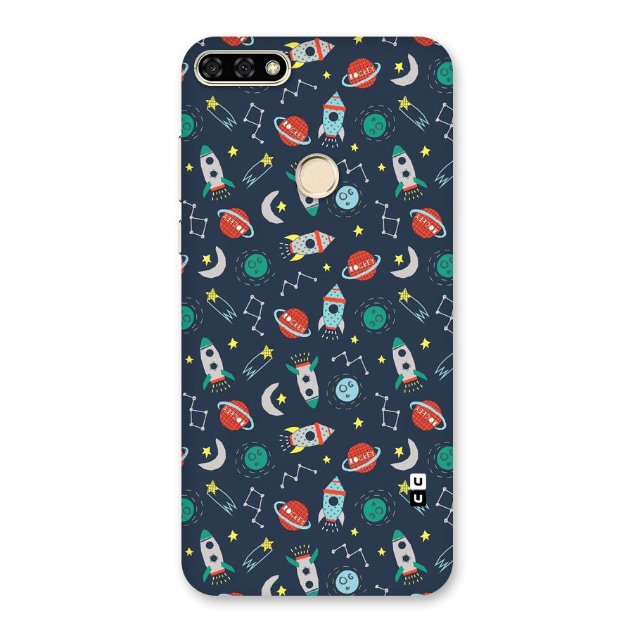 Space Rocket Pattern Back Case for Honor 7A