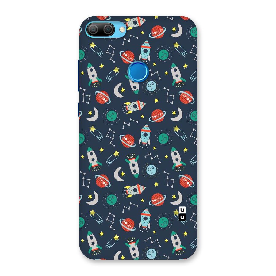 Space Rocket Pattern Back Case for Honor 9N