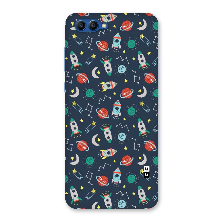 Space Rocket Pattern Back Case for Honor View 10