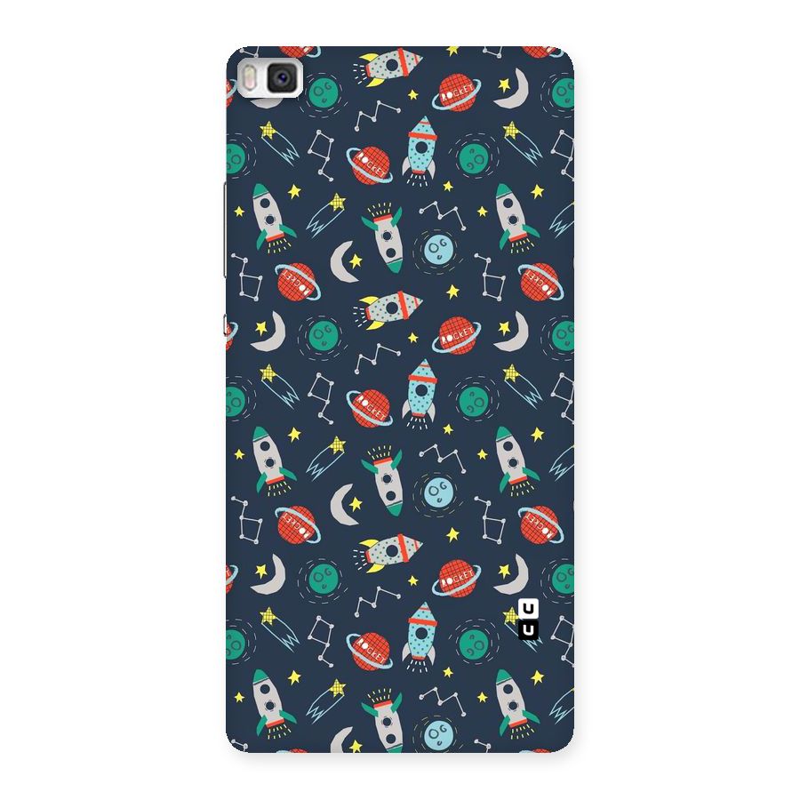 Space Rocket Pattern Back Case for Huawei P8