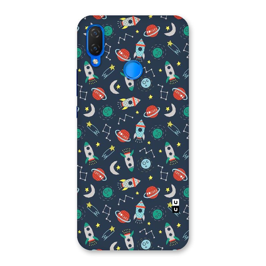 Space Rocket Pattern Back Case for Huawei P Smart+
