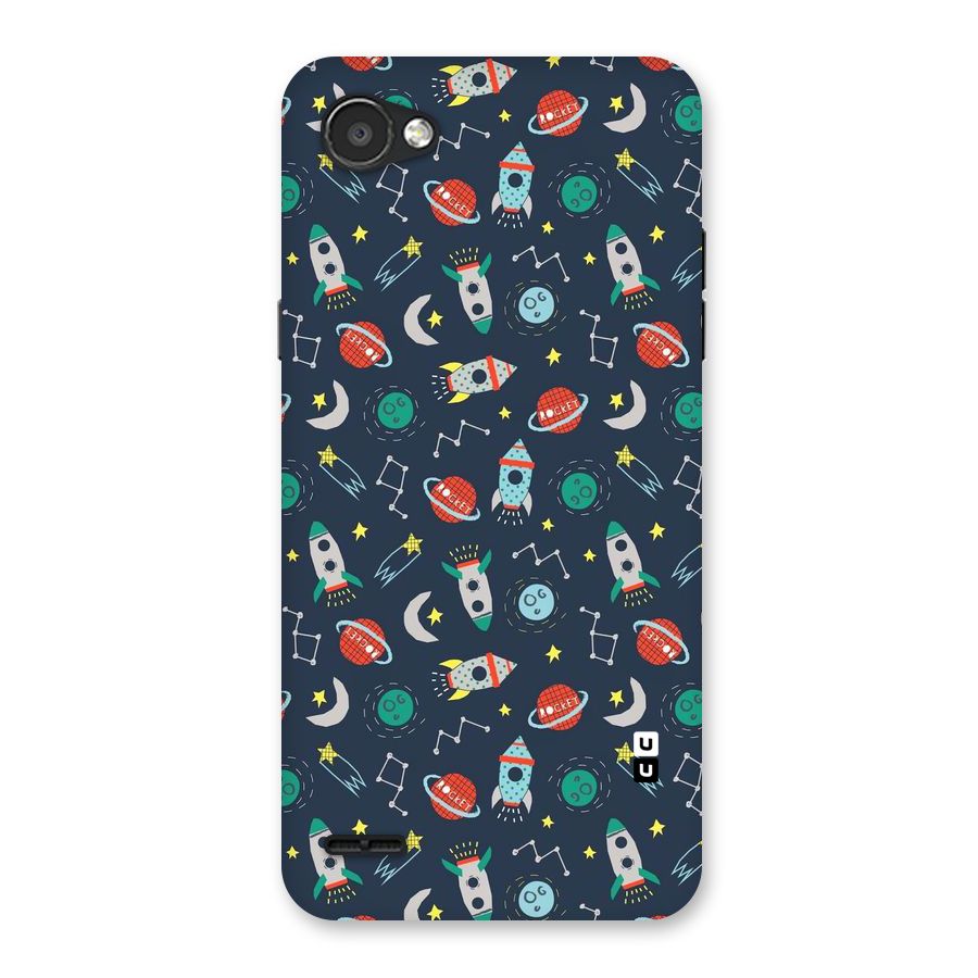 Space Rocket Pattern Back Case for LG Q6