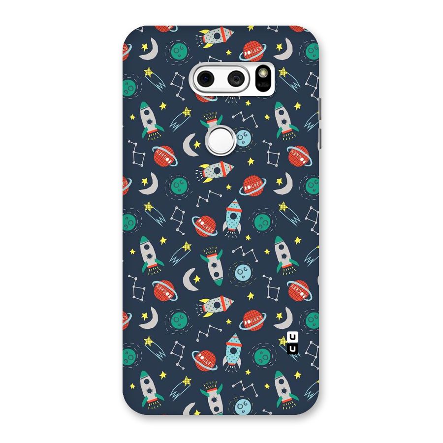 Space Rocket Pattern Back Case for LG V30