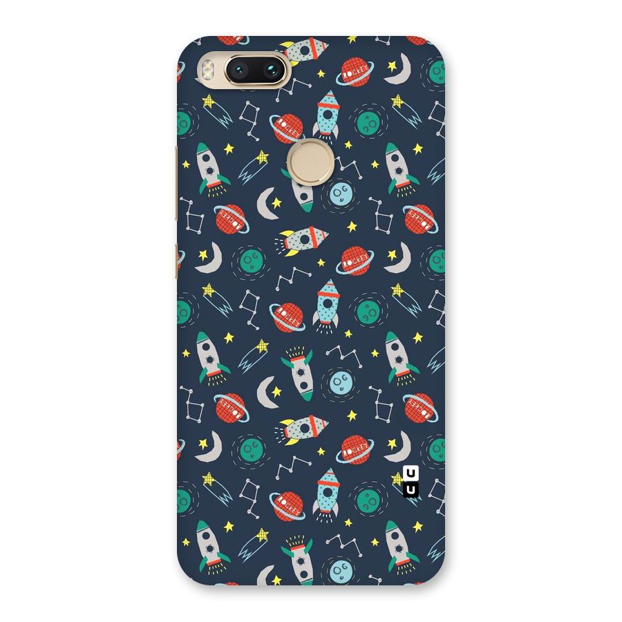 Space Rocket Pattern Back Case for Mi A1