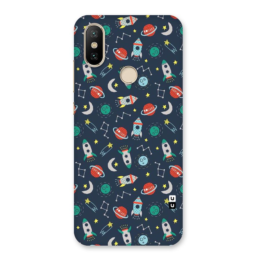 Space Rocket Pattern Back Case for Mi A2