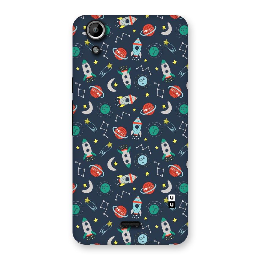 Space Rocket Pattern Back Case for Micromax Canvas Selfie Lens Q345