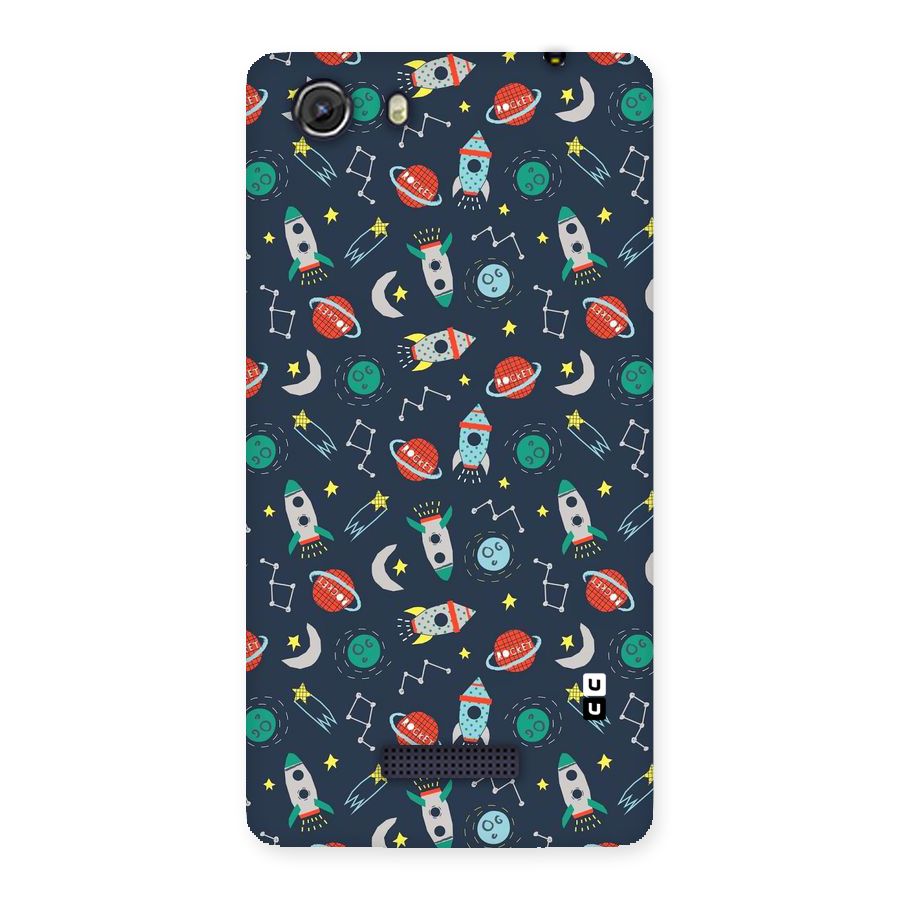 Space Rocket Pattern Back Case for Micromax Unite 3