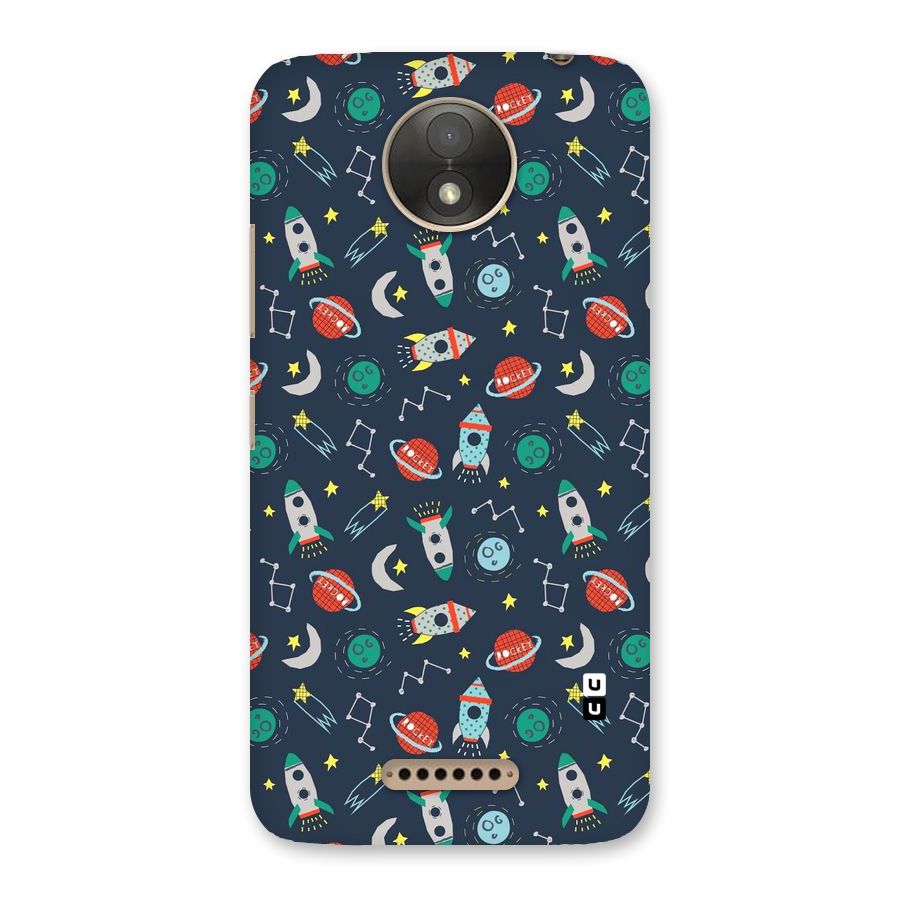 Space Rocket Pattern Back Case for Moto C Plus