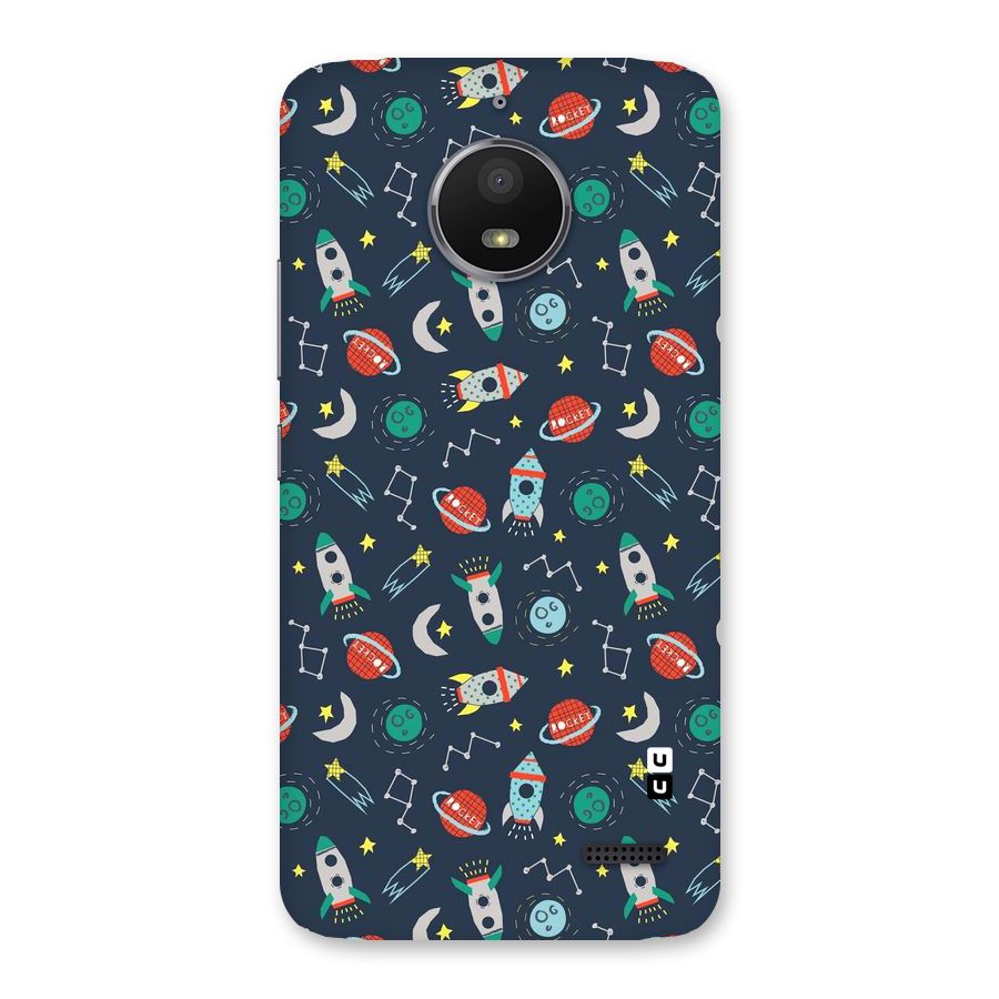 Space Rocket Pattern Back Case for Moto E4