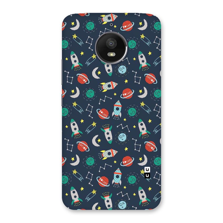 Space Rocket Pattern Back Case for Moto E4 Plus