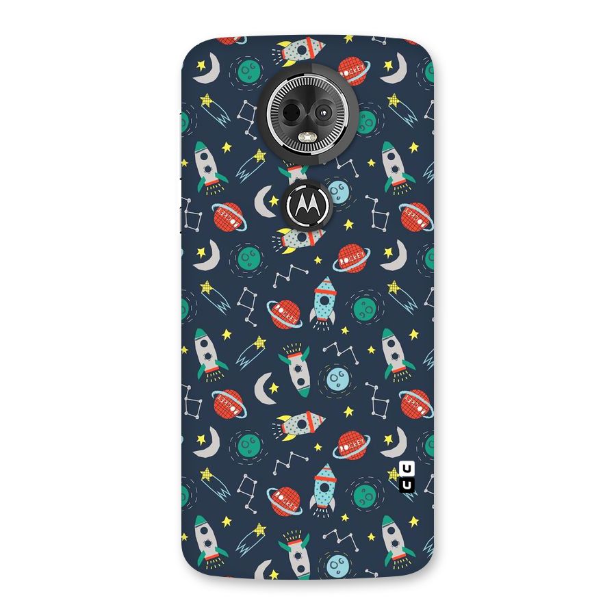 Space Rocket Pattern Back Case for Moto E5 Plus