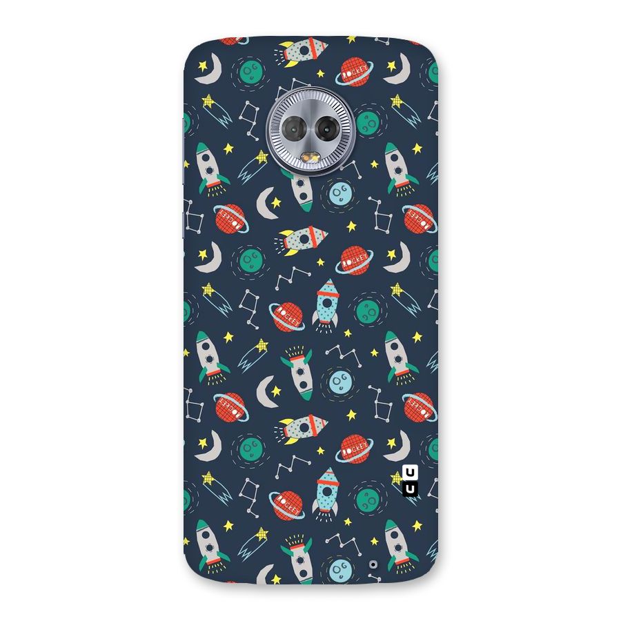 Space Rocket Pattern Back Case for Moto G6 Plus