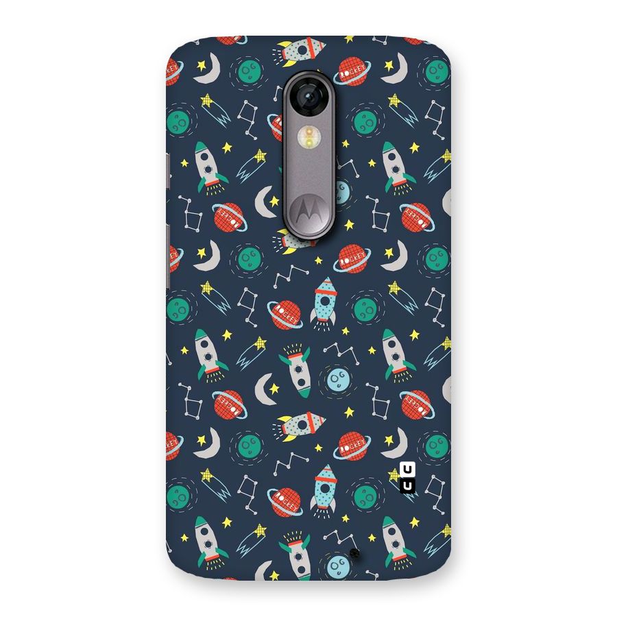 Space Rocket Pattern Back Case for Moto X Force