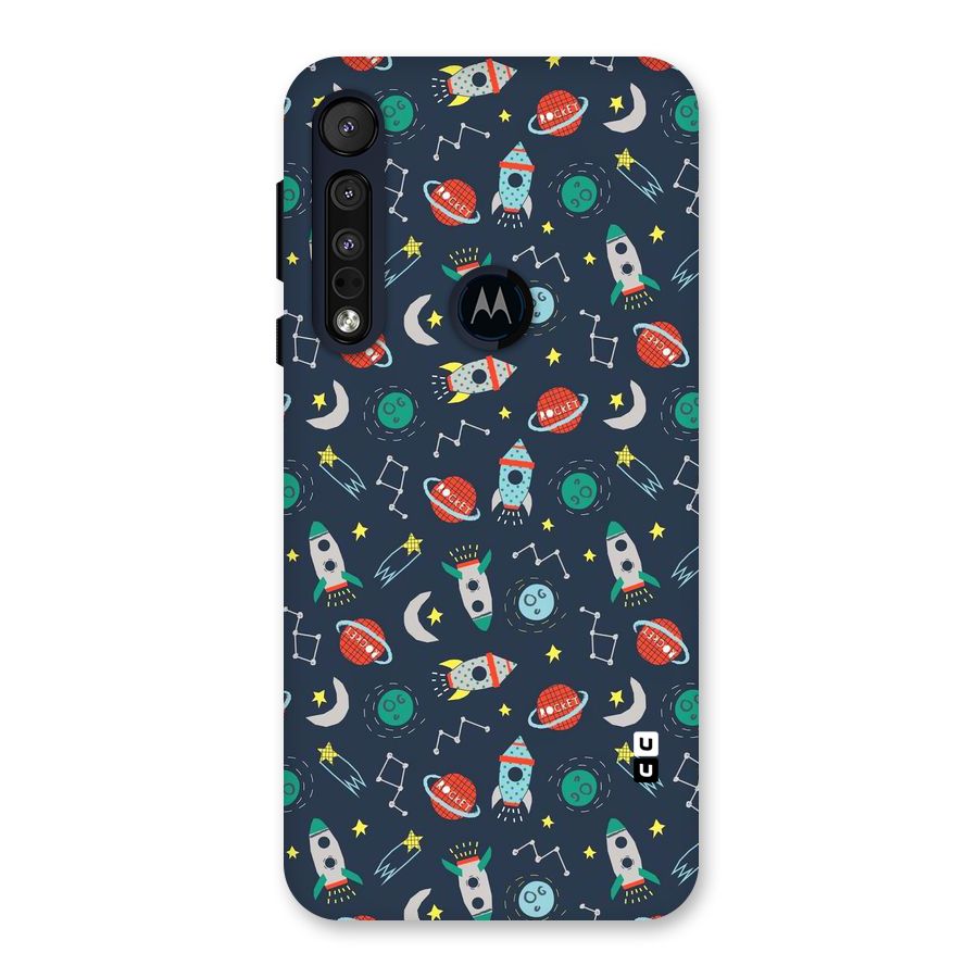 Space Rocket Pattern Back Case for Motorola One Macro