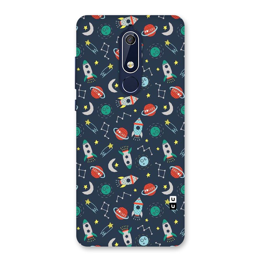 Space Rocket Pattern Back Case for Nokia 5.1