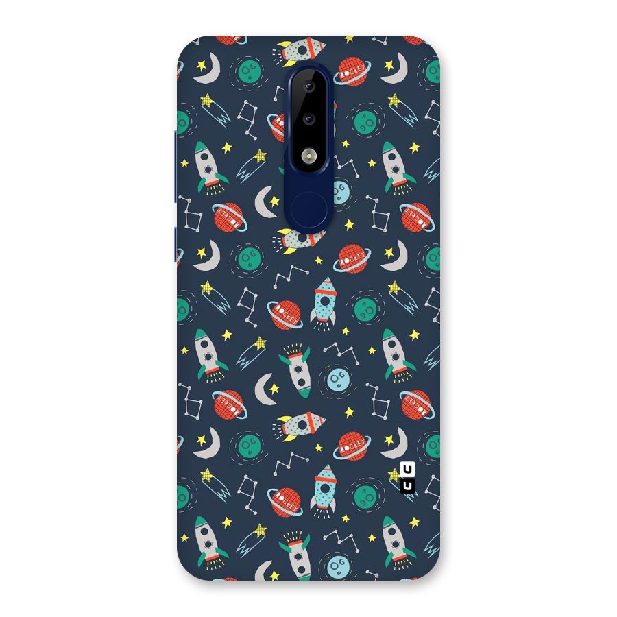 Space Rocket Pattern Back Case for Nokia 5.1 Plus