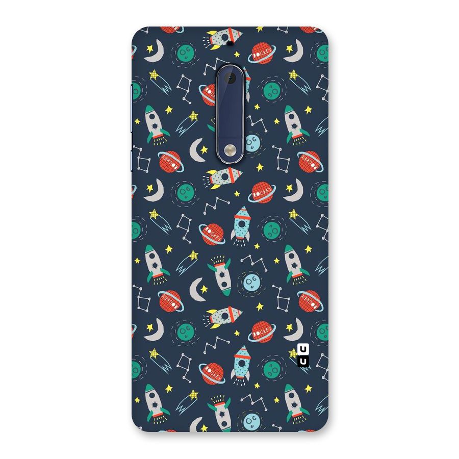 Space Rocket Pattern Back Case for Nokia 5